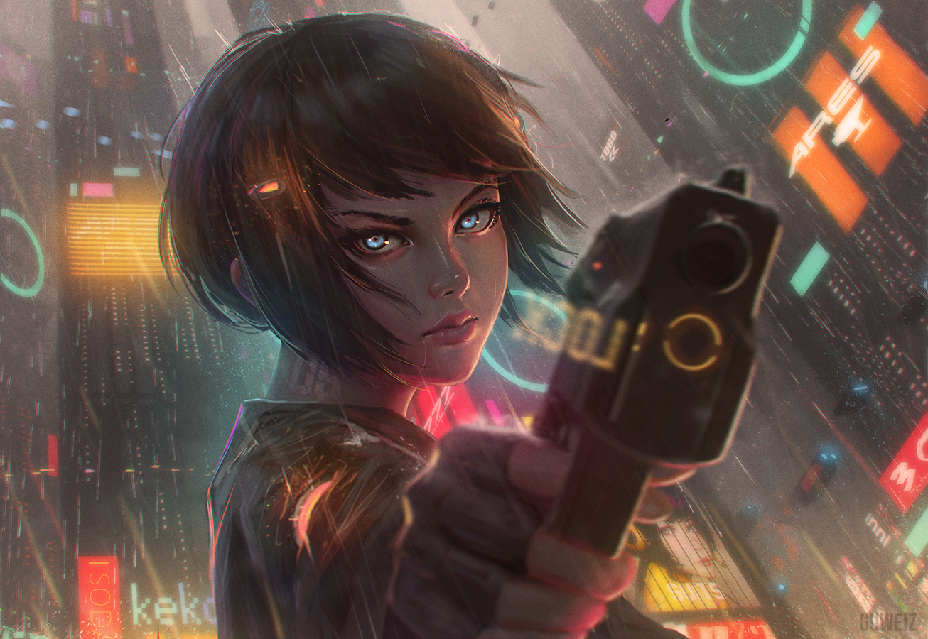 Cyberpunk Anime Girl Animated by Anime Diary - Free download on ToneDen