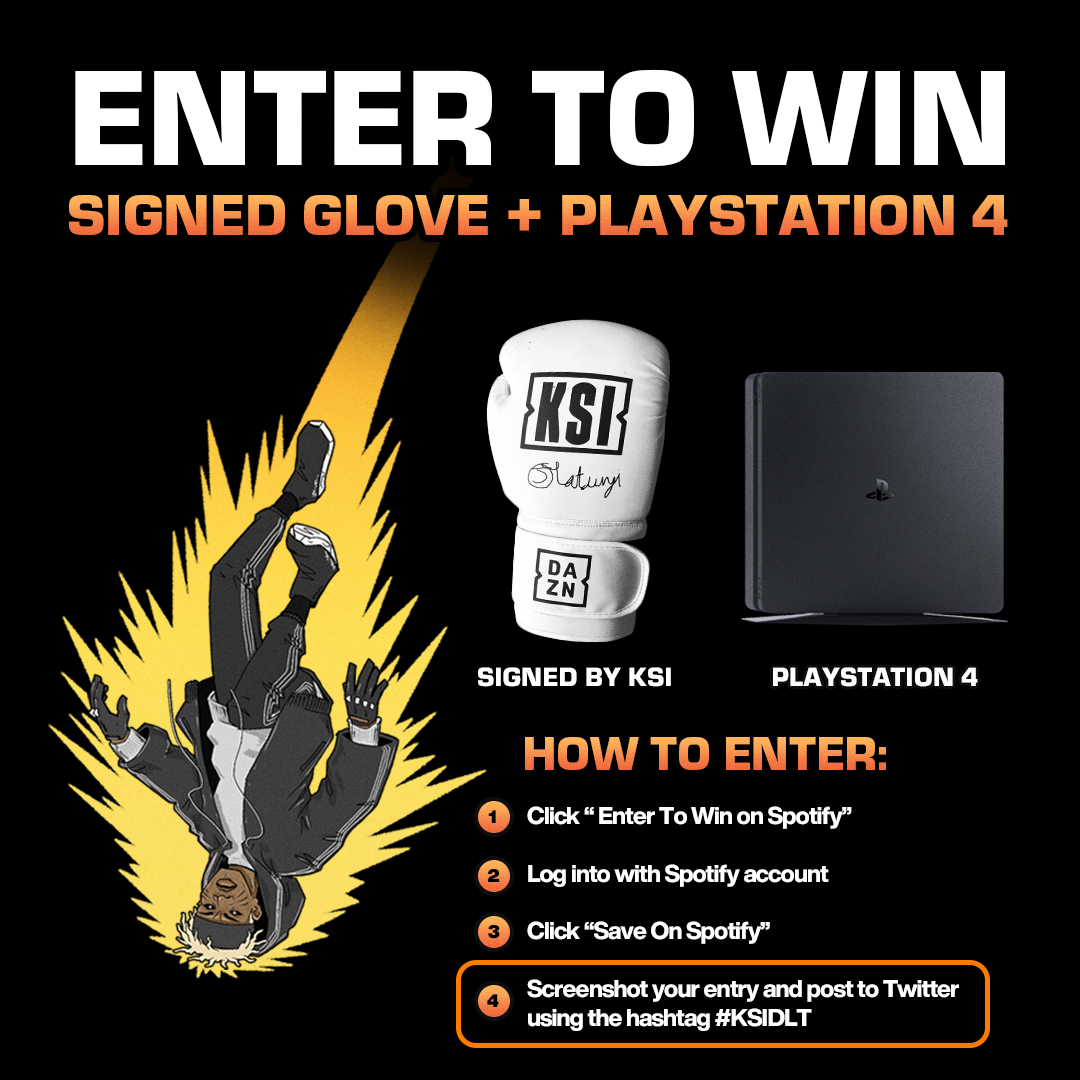Win a signed glove from KSI + a Playstation 4 Enter to win on ToneDen