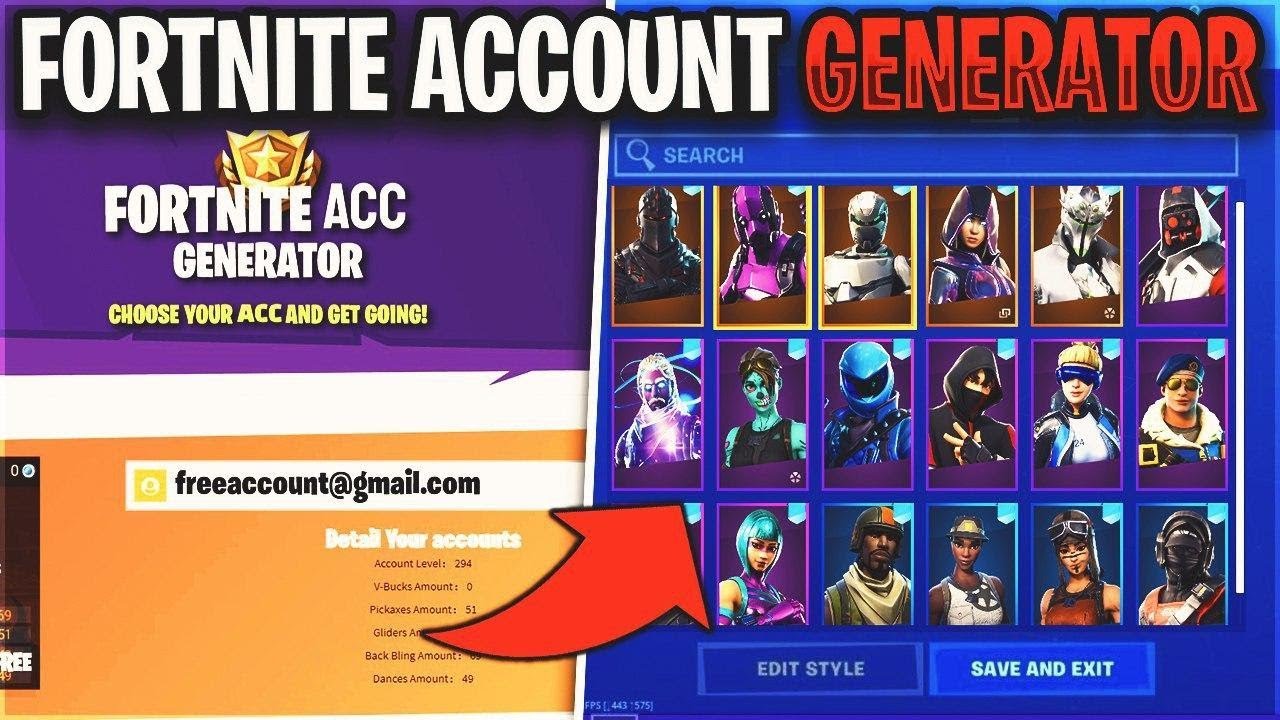 free fortnite accounts with skins email and password