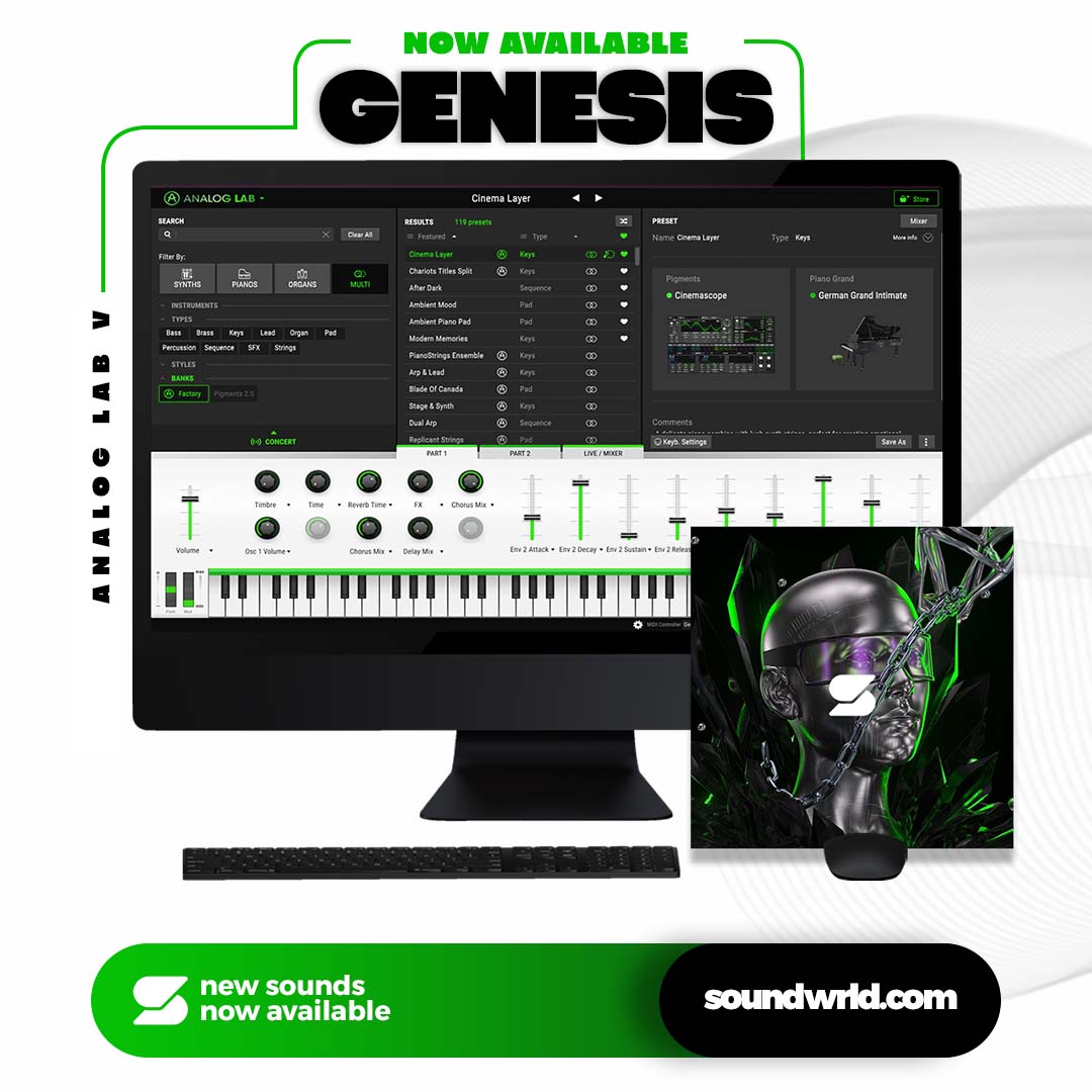 Genesis (Analog Lab V Bank + Midi Kit) by Soundwrld Free download on ToneDen