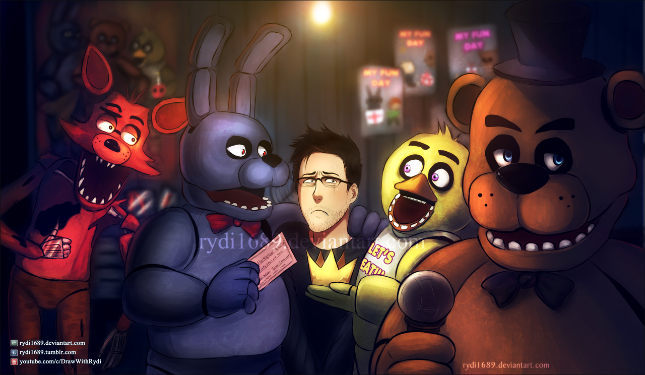 Download this Markiplier + FNAF fanart wallpaper! by Draw With Rydi